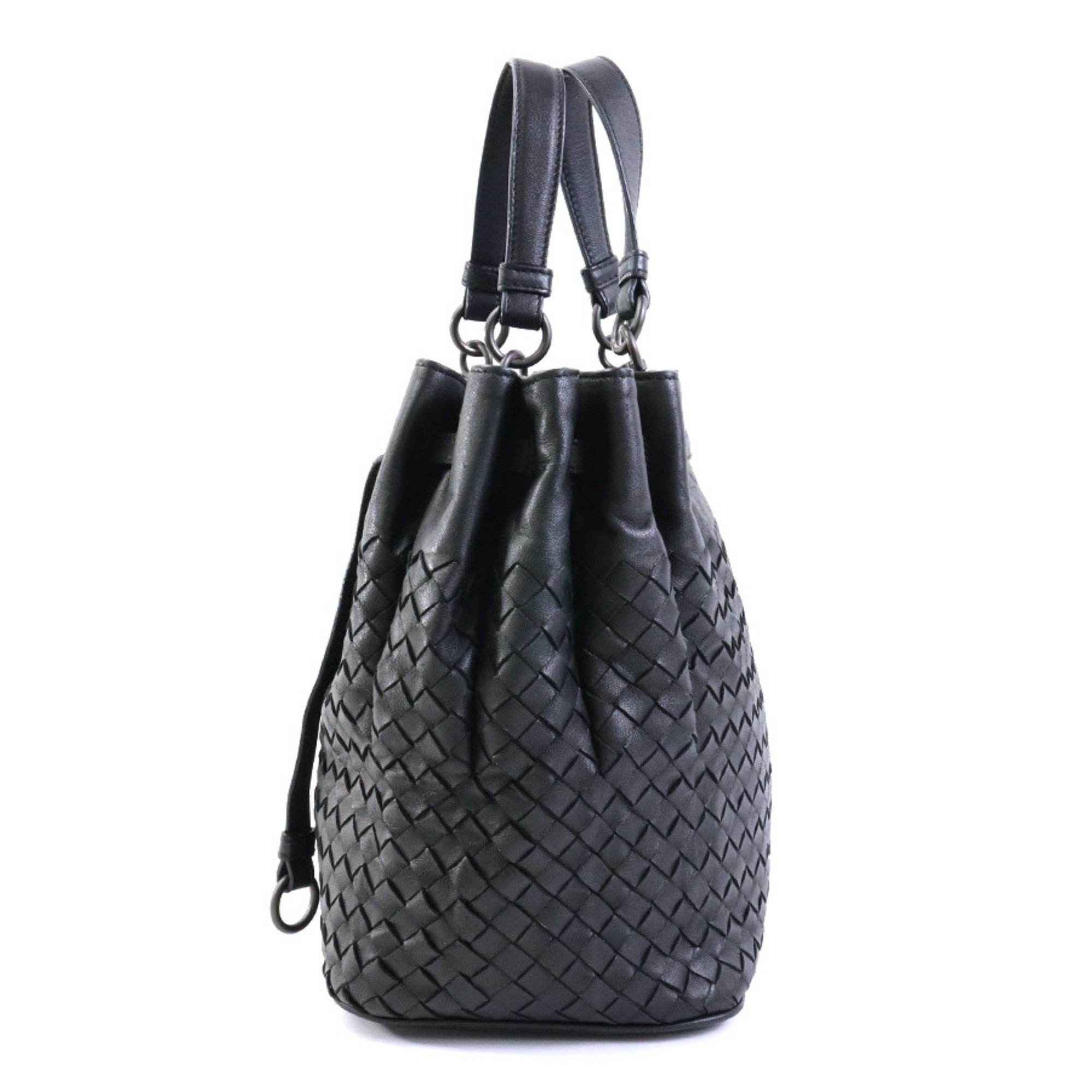 BOTTEGA VENETA Handbag Shoulder Bag Intrecciato Leather Black Women's h30204g