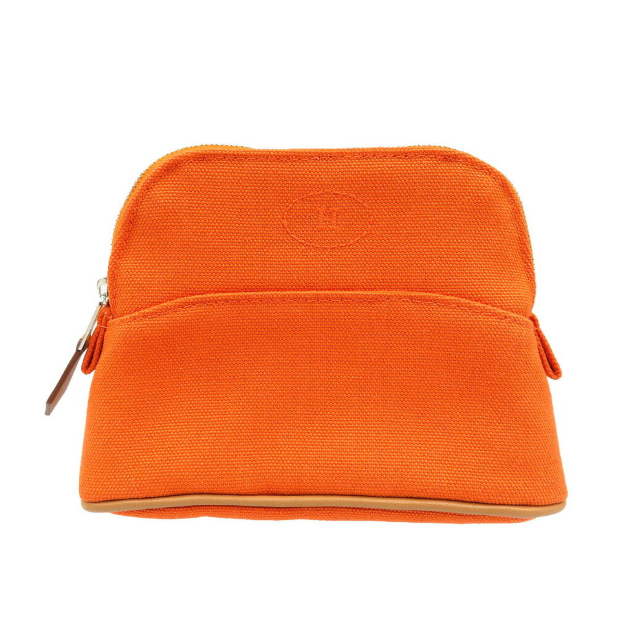 Hermes Bolide Pouch Canvas Orange Brown 0077HERMES 6A0077ZGG5