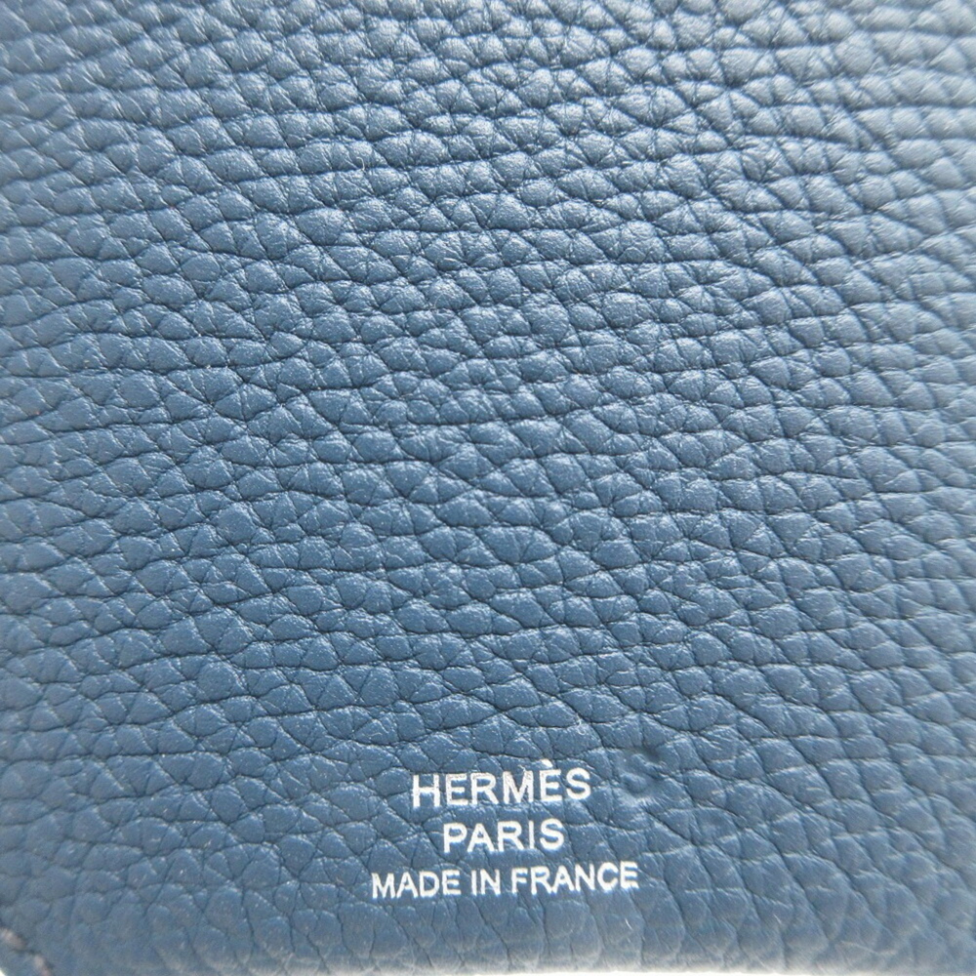 Hermes Endless Road Name Tag D Engraved () Togo Swift Leather Taurillon Clemence Blue Duplus Key Holder Bag Charm 0053HERMES 6C0053EI5