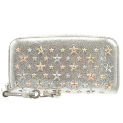 Jimmy Choo Star Stud Patent Leather Silver Round Long Wallet 0049JIMMY CHOO 6C0049BB4
