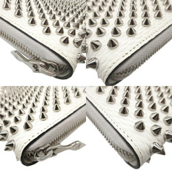 Christian Louboutin Studded Embossed Leather White Round Long Wallet 0105Christian 6B0105ZZL5