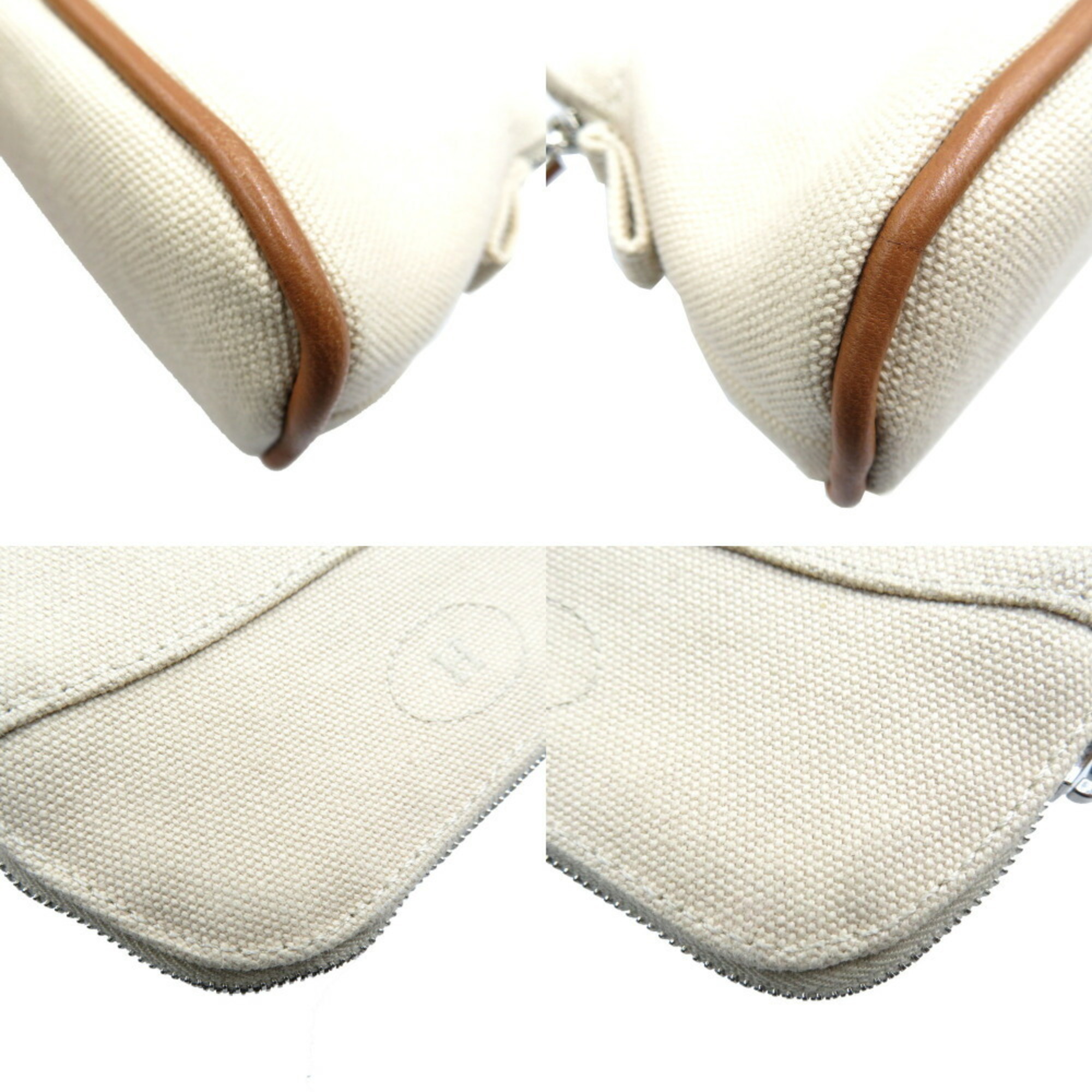 Hermes Bolide Pouch Canvas Natural Beige 0076HERMES 6A0076ZGA5