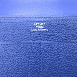 Hermes Dogon GM T stamp (made in 2015) Togo Blue Electric Wallet 0107HERMES 6B0107III6