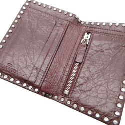 Valentino Rockstud Leather Bordeaux Chain Wallet Bi-fold 0050VALENTINO 6C0050II5