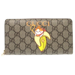 Gucci 701060 GG Supreme Bananya collaboration beige round long wallet 0075GUCCI 6B0075SZI5