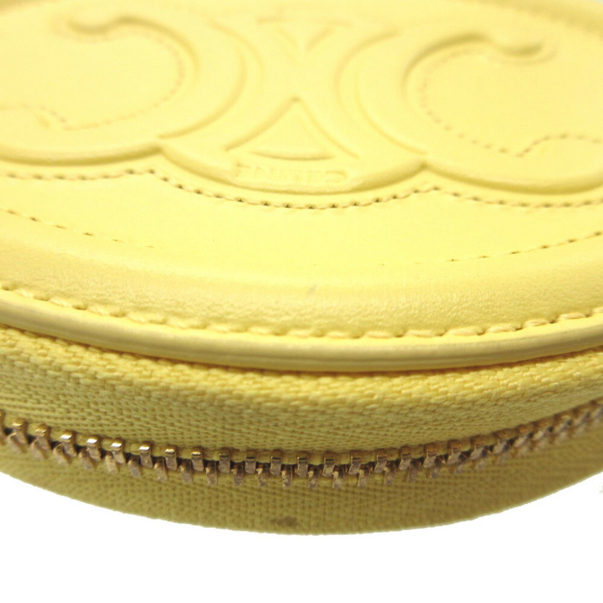 Celine Triomphe 10I483 Leather Yellow Coin Case 0108 CELINE 6B0108AAA5