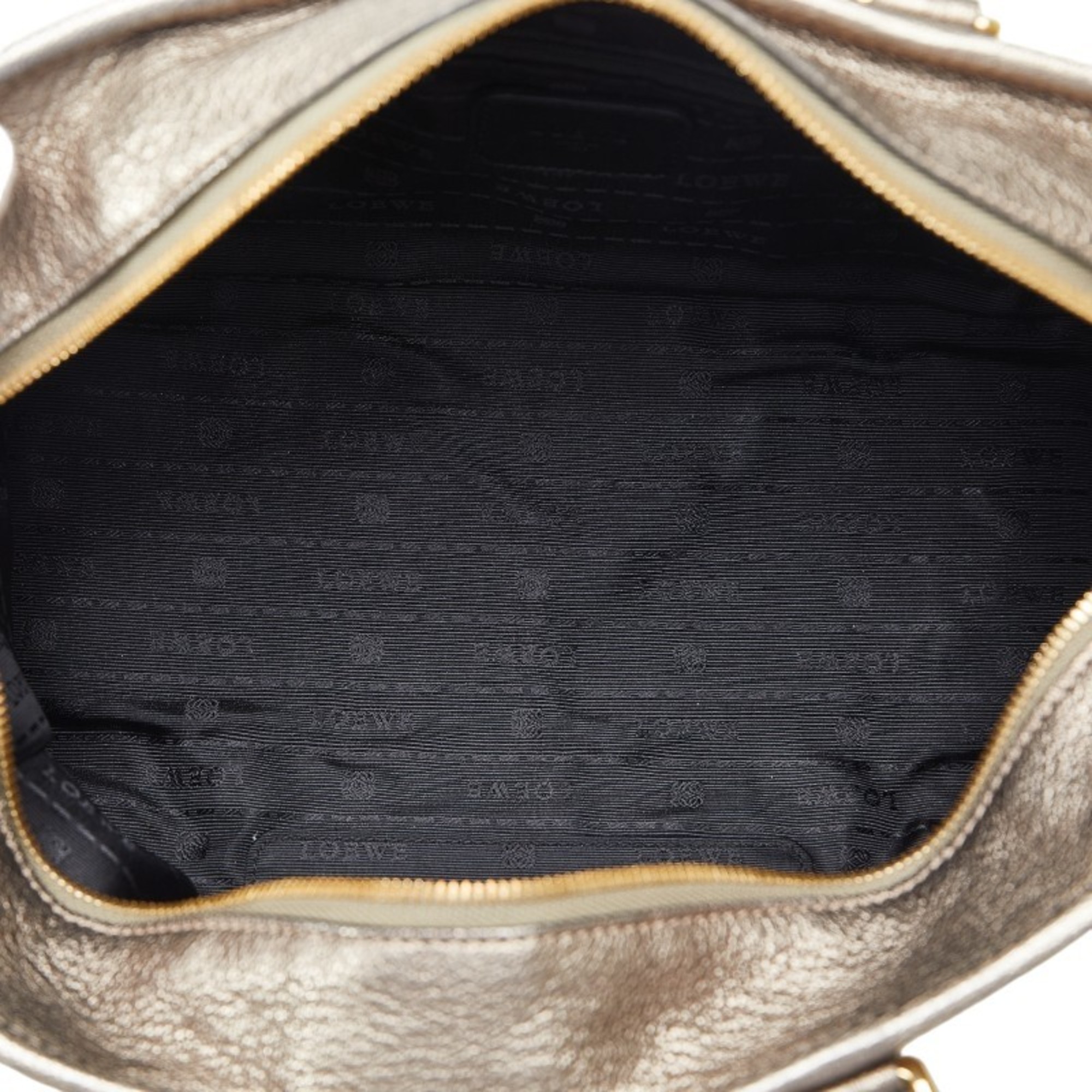LOEWE Amazona 28 Anagram Handbag Gold Leather Women's