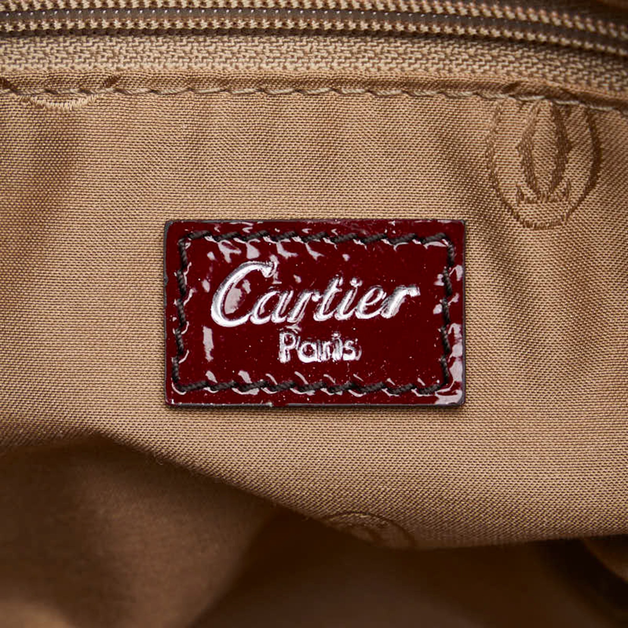 Cartier Must Line Marcello De Handbag Wine Red Enamel Women's CARTIER