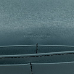 Bottega Veneta Intrecciato Long Wallet Blue Black Leather Women's BOTTEGAVENETA