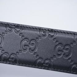 Gucci Belt Guccissima Interlocking G 411924 Leather Black Men's