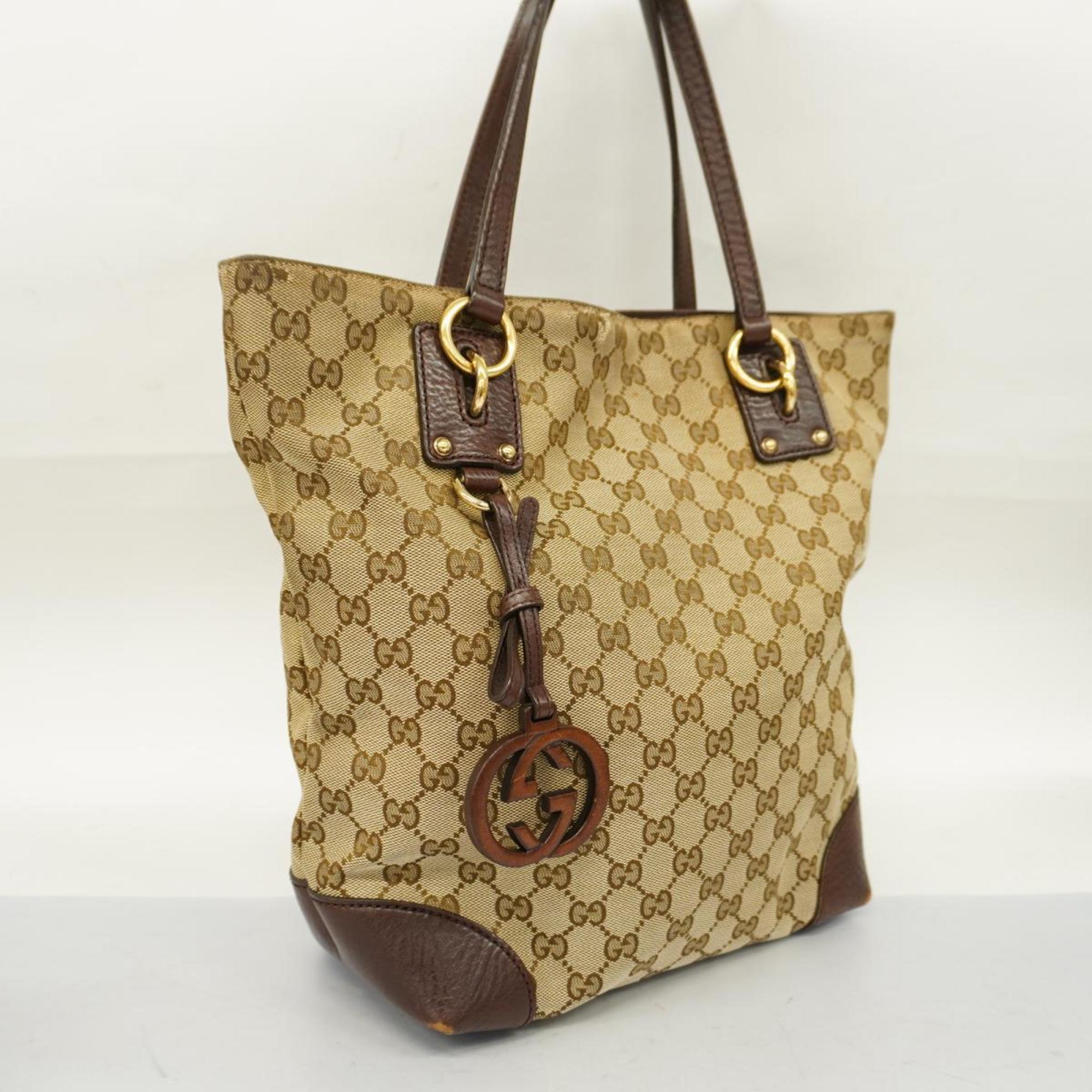 Gucci Tote Bag GG Canvas 247237 Brown Women's