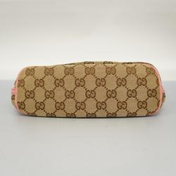Gucci Pouch GG Canvas 07198 Pink Brown Champagne Women's