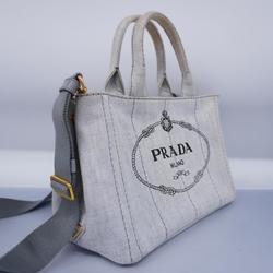 Prada handbag canvas grey ladies
