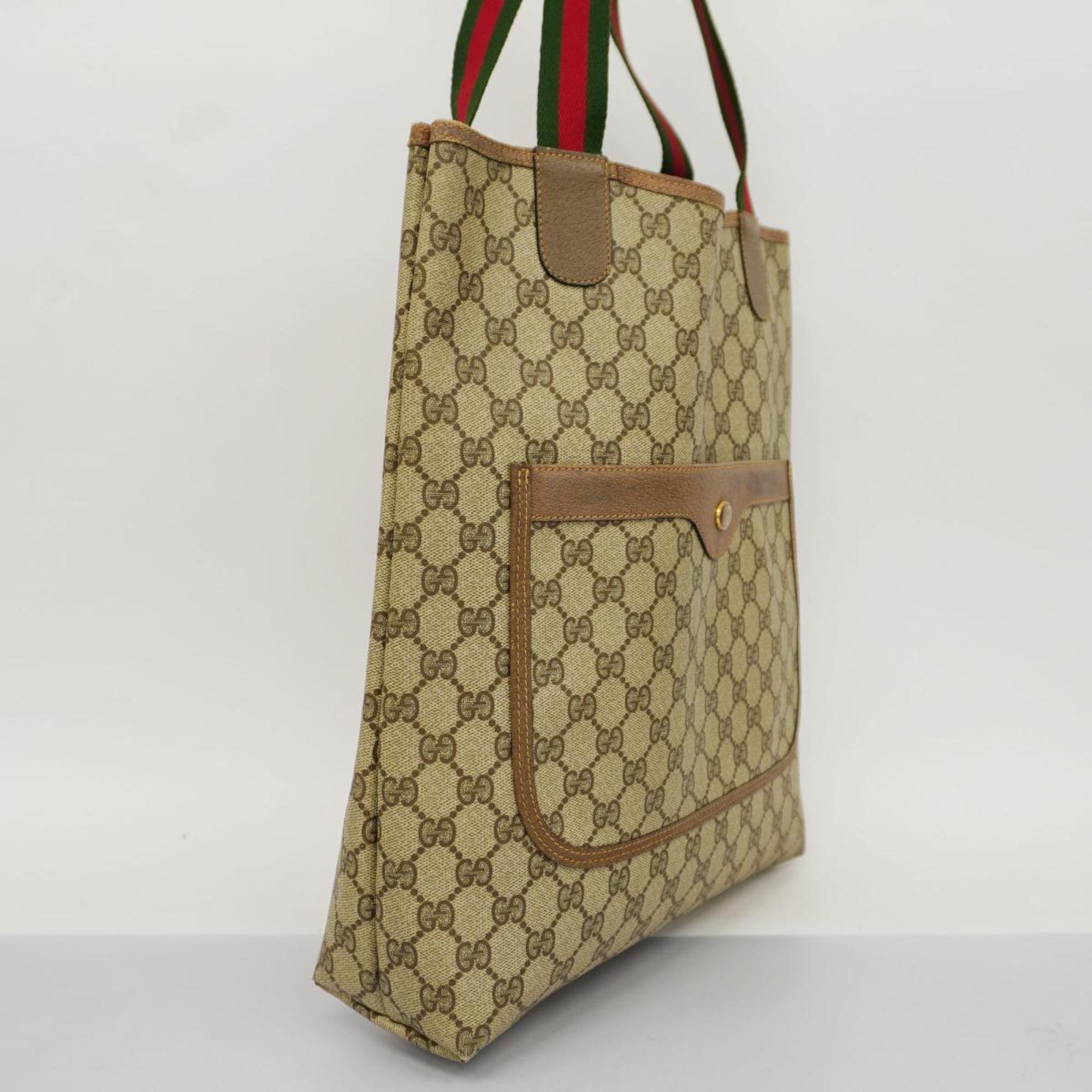 Gucci Tote Bag GG Supreme Sherry Line 39 02 003 Brown Beige Women's