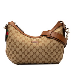 Gucci GG Canvas Shoulder Bag 353399 Beige Brown Leather Women's GUCCI