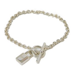 Hermes HERMES Bracelet Amulet Cadena Chain T-Bar Padlock Ag925 Silver Men's Women's