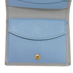 PRADA Bi-fold wallet Saffiano Multicolor Compact Wallet Arguilla Celeste Gray Blue Metal 1MV204 ZLP F0ZHT Men's Women's Billfold