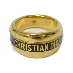 Christian Dior Dior Ring, Code M, Size 12, Enamel, GP Gold, CODE Black, R1255 ODELQ 307, Women's