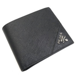 PRADA Prada Saffiano Metal Bi-fold Wallet Black 2MO738 Men's