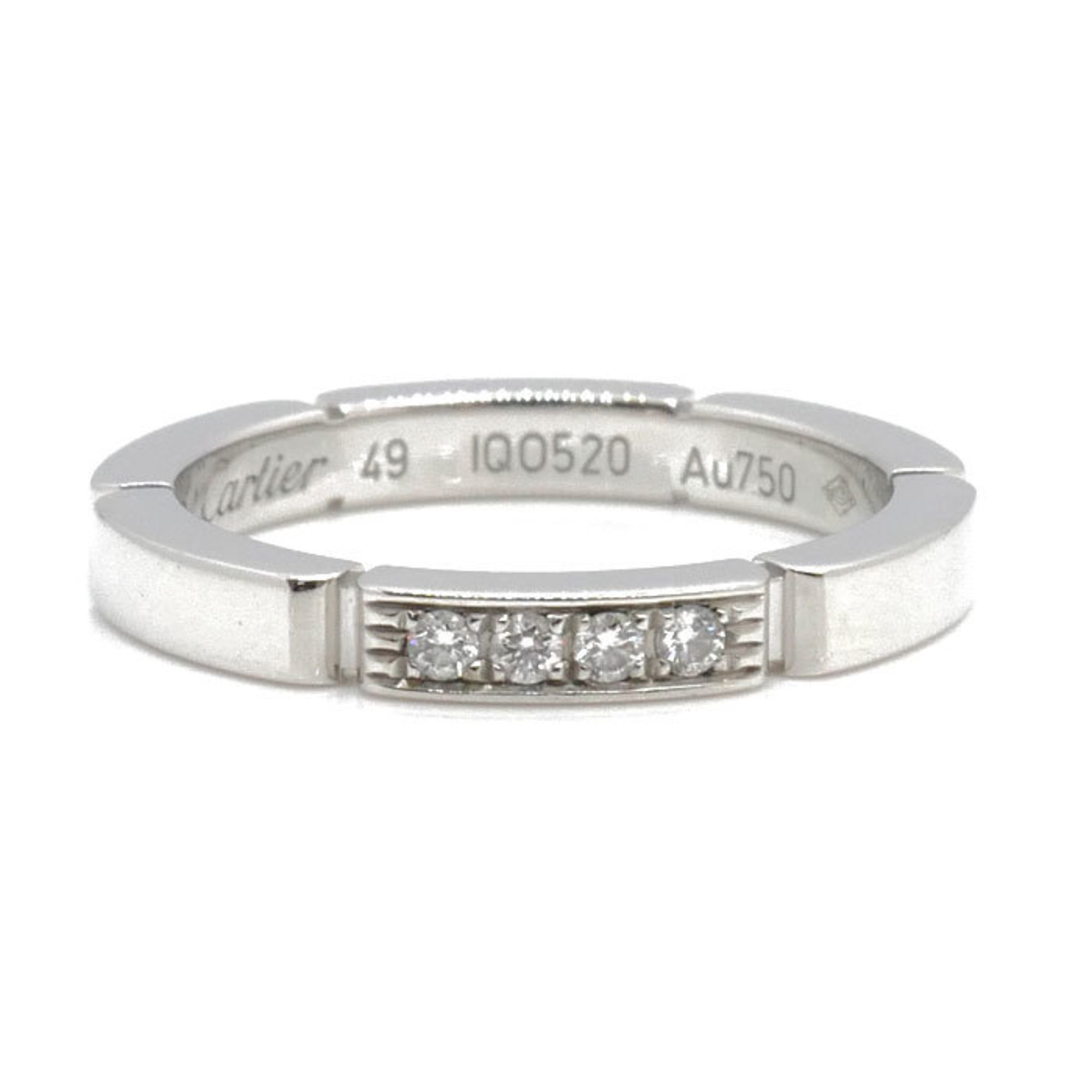 CARTIER Cartier K18WG White Gold Maillon Panthere 4PD Ring B4080449 Diamond Size 9 49 4.0g Women's