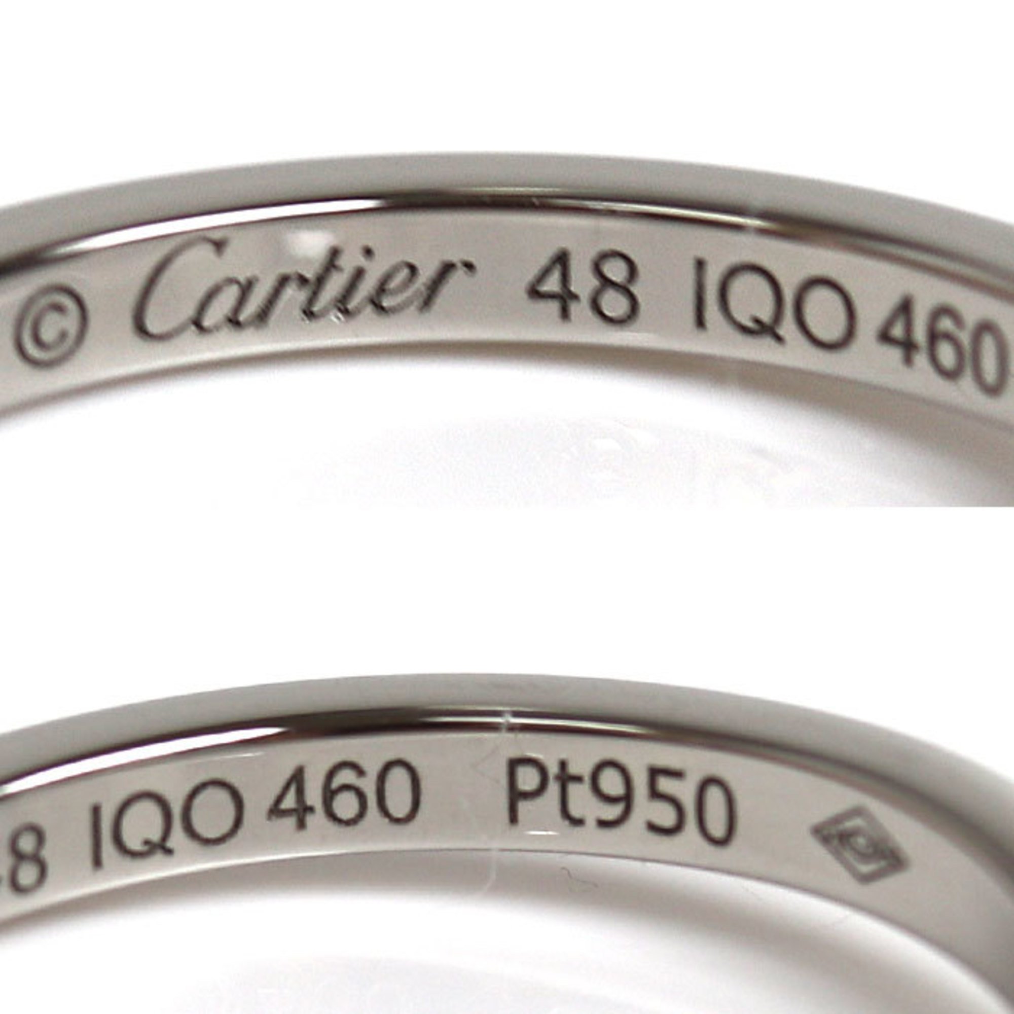 CARTIER Pt950 Platinum Ballerina Curve Wedding Ring B4092848 Size 8 48 3.0g Women's
