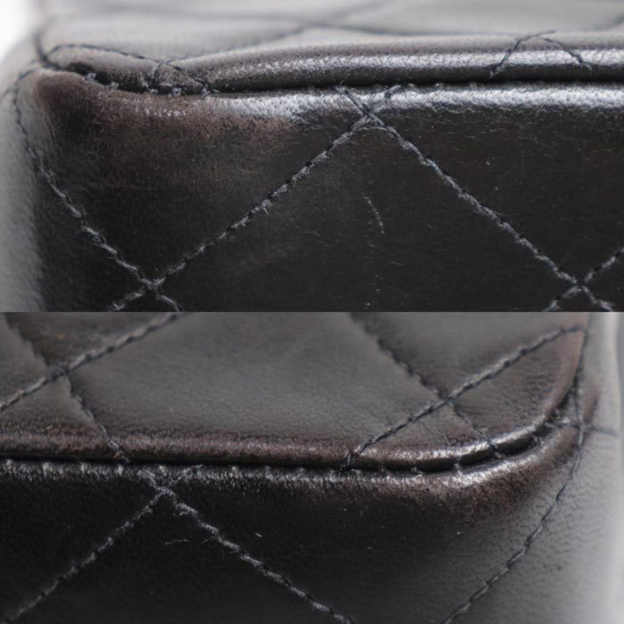 CHANEL Chanel Matelasse W-Flap Chain Shoulder Bag Black A01113 Women's