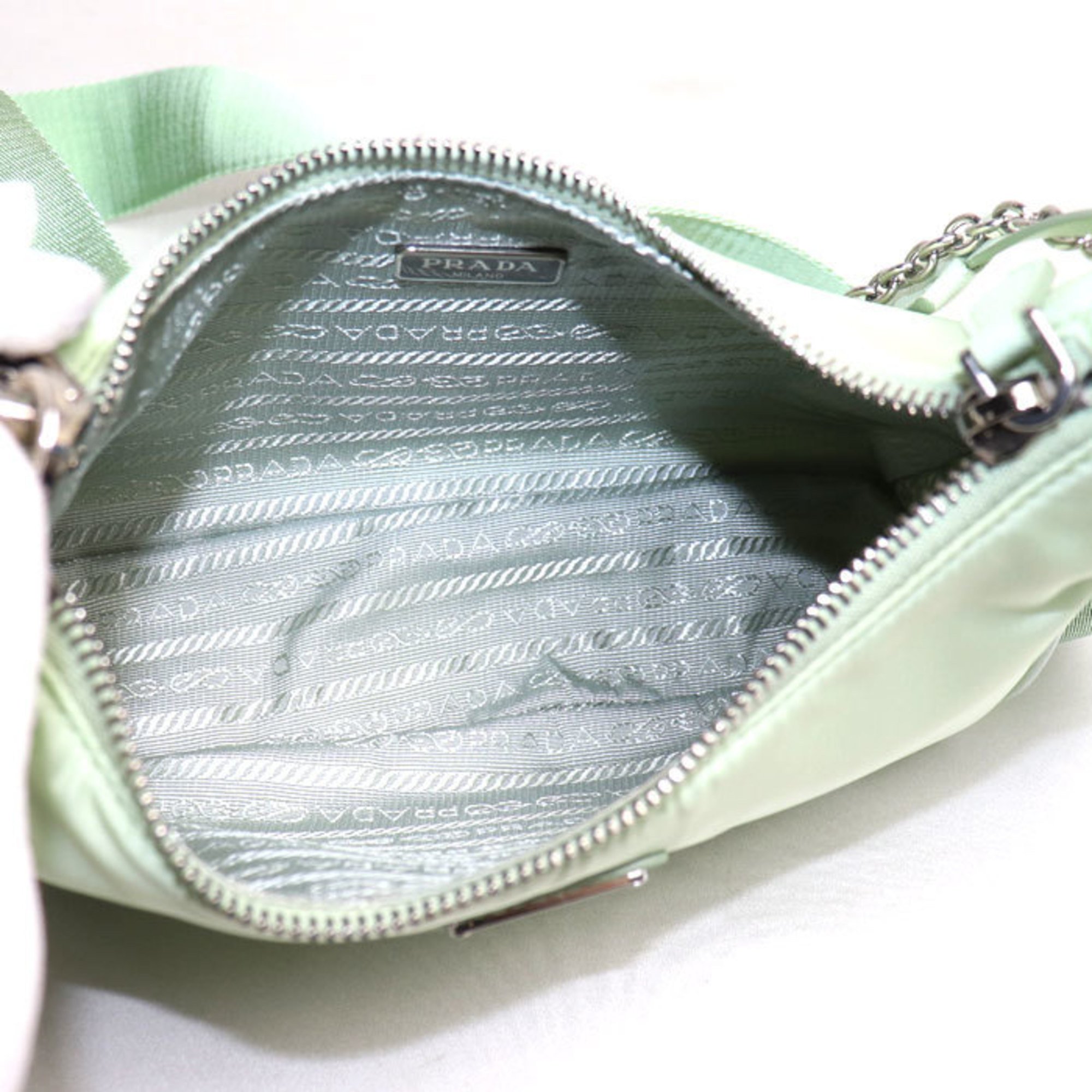PRADA Re Edition Tessuto Shoulder Bag ACQUA 1BH204 Light Green Women's