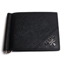 PRADA Prada Saffiano Metal Bi-fold Wallet Money Clip Folding Black 2MN077 QME F0002 Men's