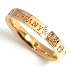 TIFFANY&Co. Tiffany K18PG Pink Gold Flat Band 3PD Ring Diamond Size 6.5 3.1g Women's