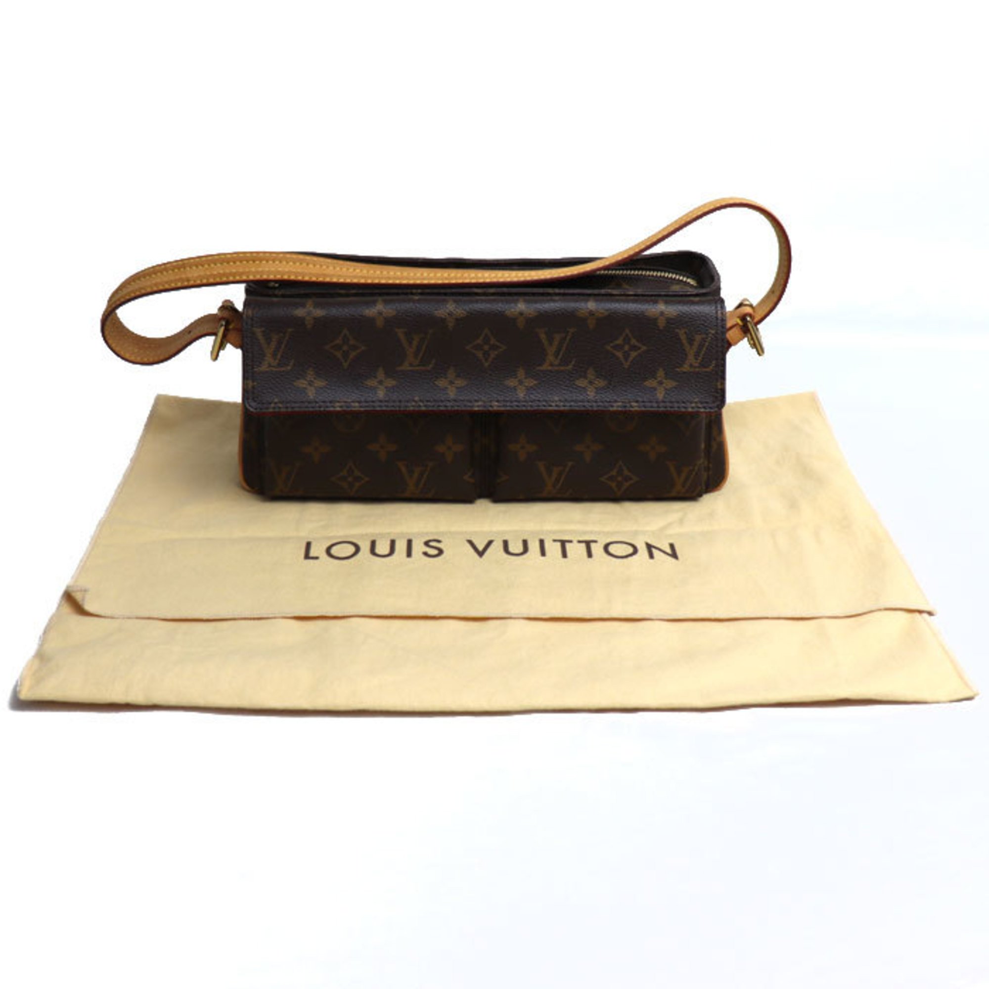 LOUIS VUITTON Louis Vuitton Vivacite MM Shoulder Bag Monogram Brown M51164 AR0027 Women's