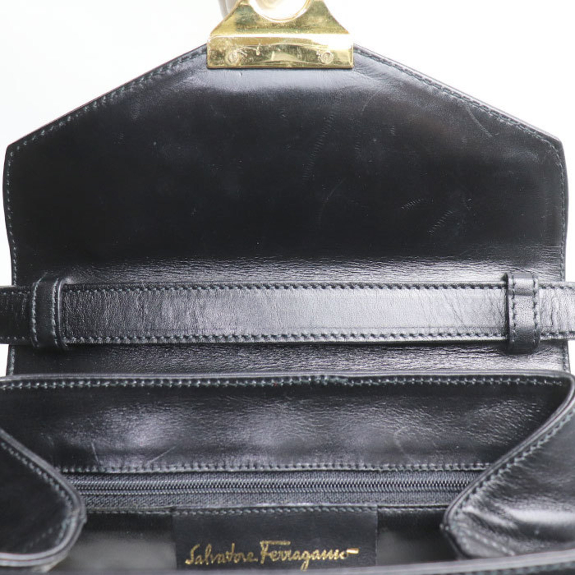 Salvatore Ferragamo 2-Way Shoulder Bag Black AN211668 Women's