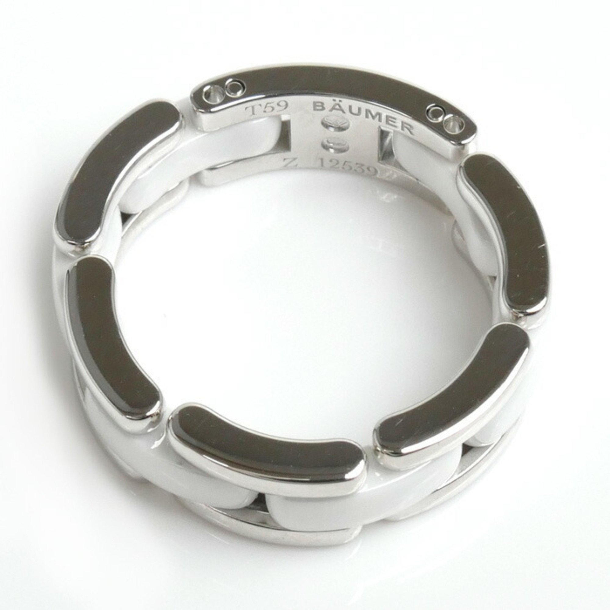CHANEL K18WG/CE J12 Ultra Ring Medium J2642 Size 18 59 10.9g Unisex
