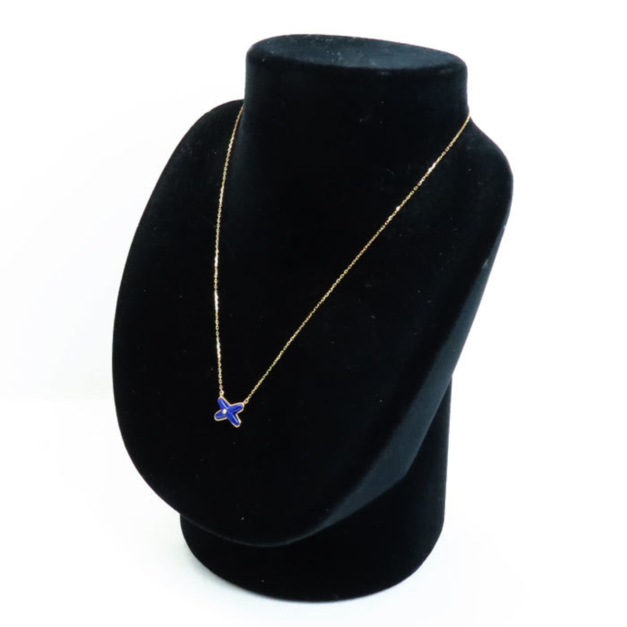 Chaumet K18PG Pink Gold Jeux de Liens Lapis Lazuli Necklace Diamond 3.0g 42-40-38cm Women's