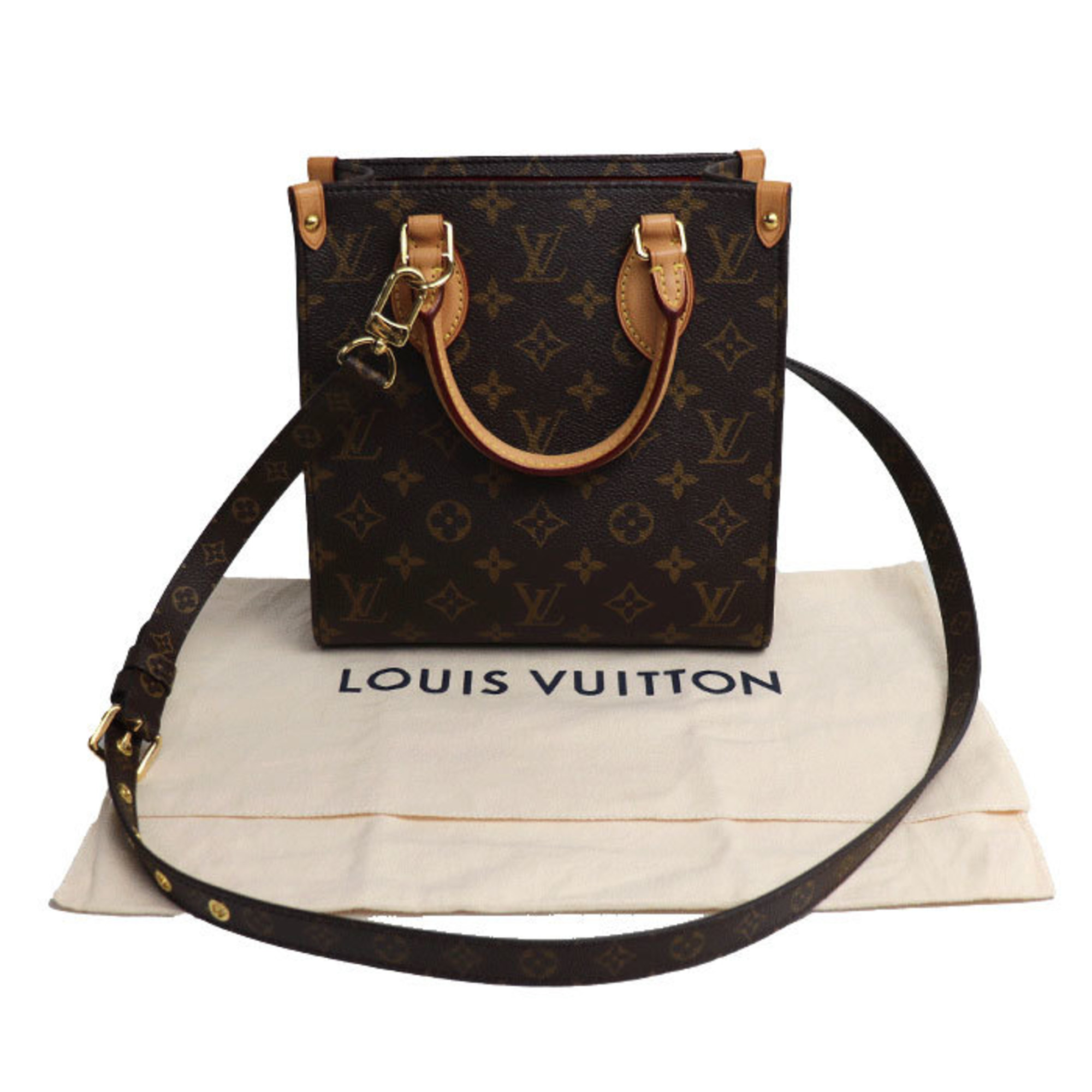 LOUIS VUITTON Louis Vuitton Sac Plat BB 2-Way Shoulder Bag Monogram Brown M45847