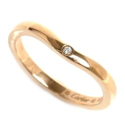 CARTIER K18PG Pink Gold Ballerina Curve Wedding 3PD Ring B4098649 Diamond Size 9 49 2.4g Women's