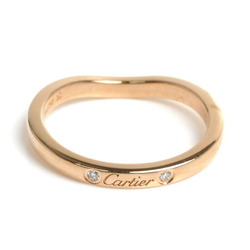 CARTIER K18PG Pink Gold Ballerina Curve Wedding 3PD Ring B4098649 Diamond Size 9 49 2.4g Women's