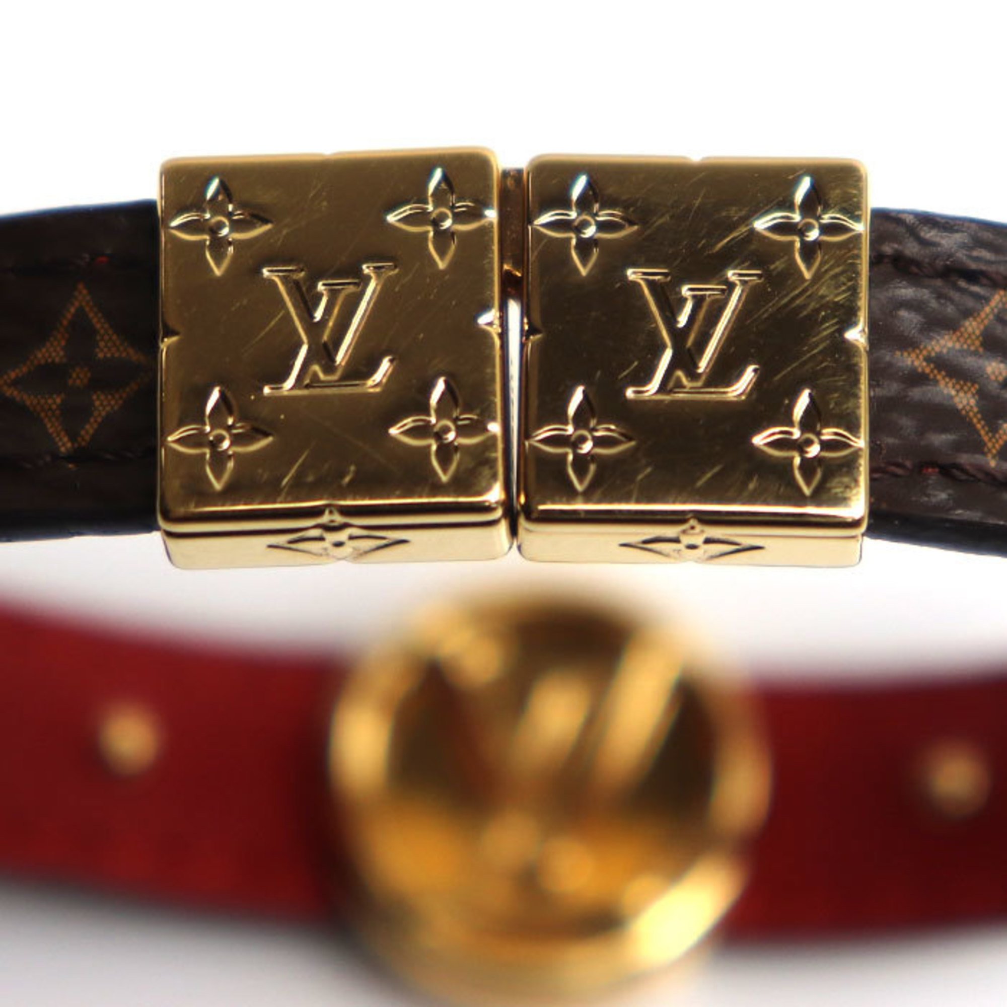 LOUIS VUITTON Louis Vuitton Monogram Canvas Bracelet LV Circle Reversible M6268F BC0159 16.3cm Women's