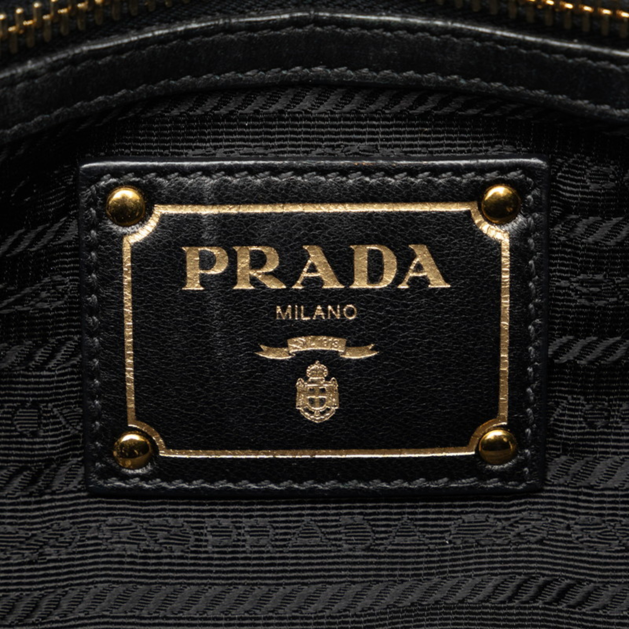 Prada Gathered Handbag Shoulder Bag BN1407 Black Nylon Leather Women's PRADA