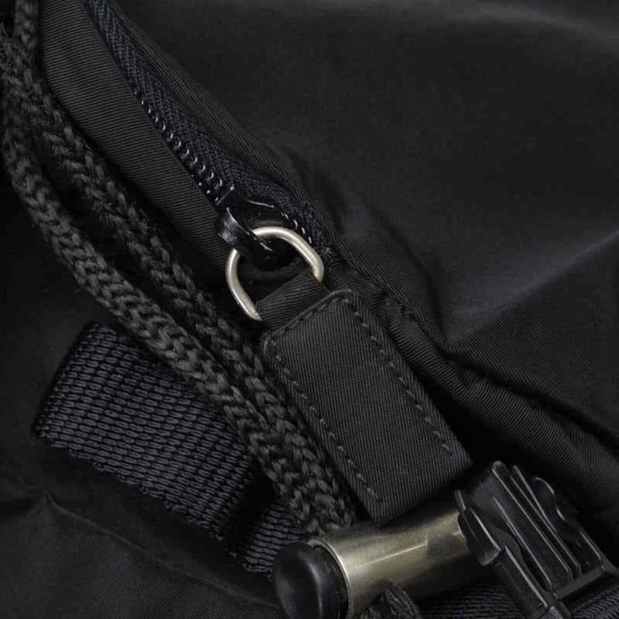 Prada Triangle Plate Backpack Black Nylon Women's PRADA