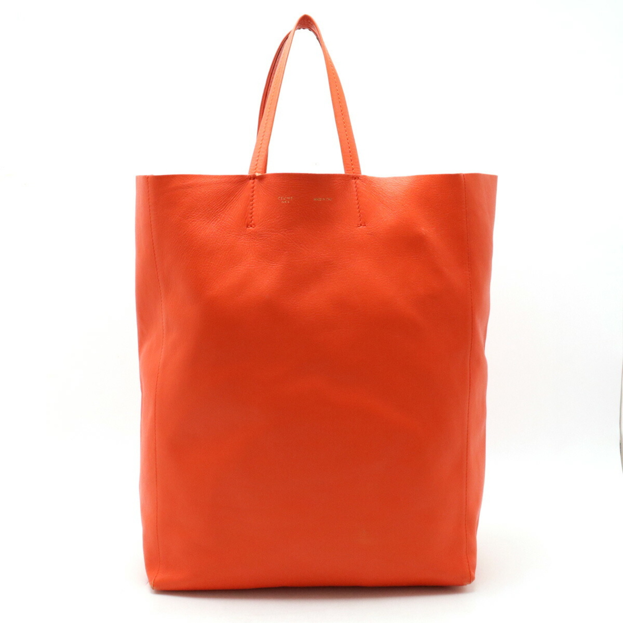 CELINE Cabas Vertical Tote Bag Leather Orange
