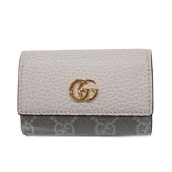 Gucci Key Case GG Supreme 456118 Leather Ivory Beige Men's Women's