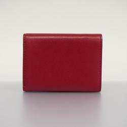 Fendi Tri-fold Wallet Monster Leather Red Women's