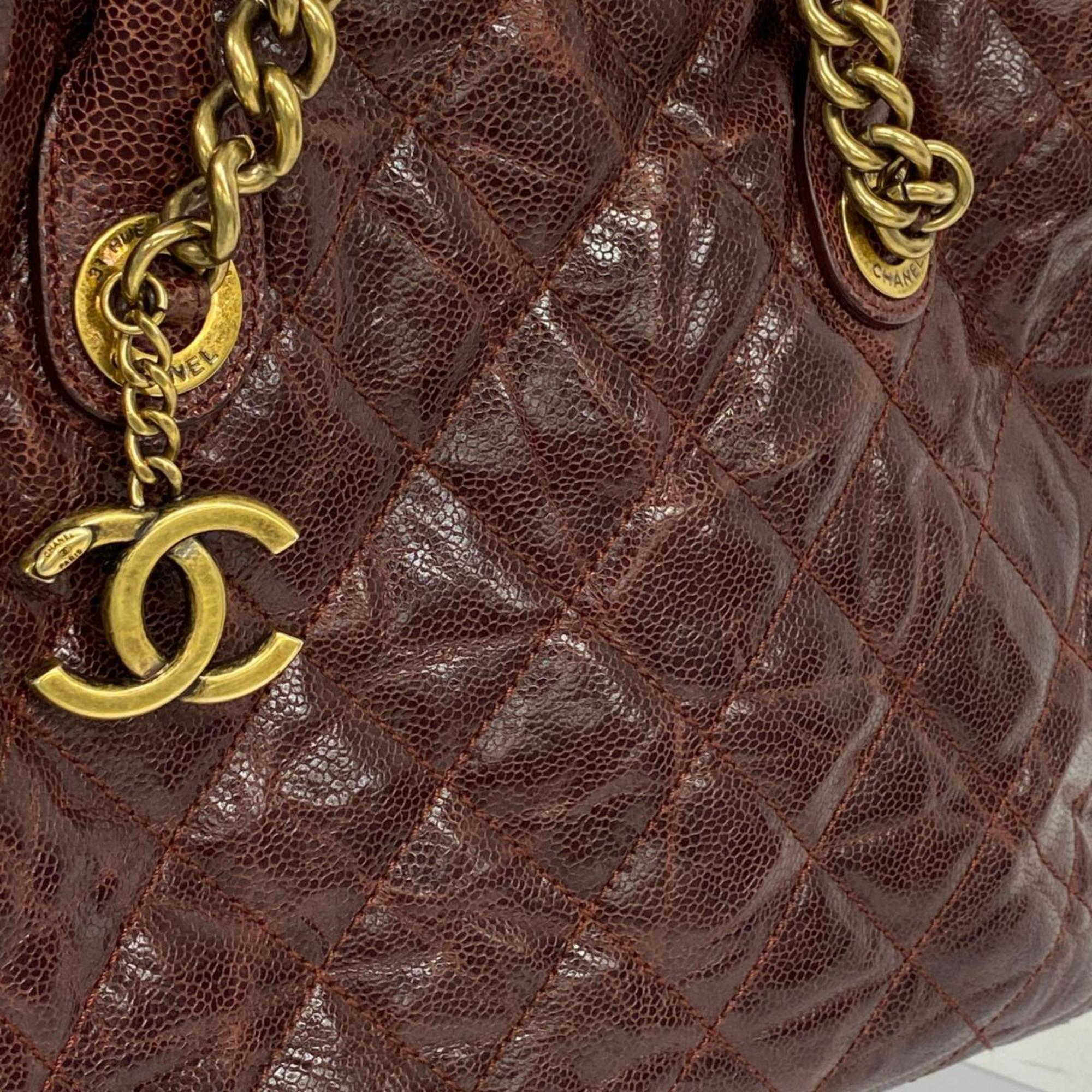 Chanel handbag, matelassé, caviar skin, bordeaux, women's