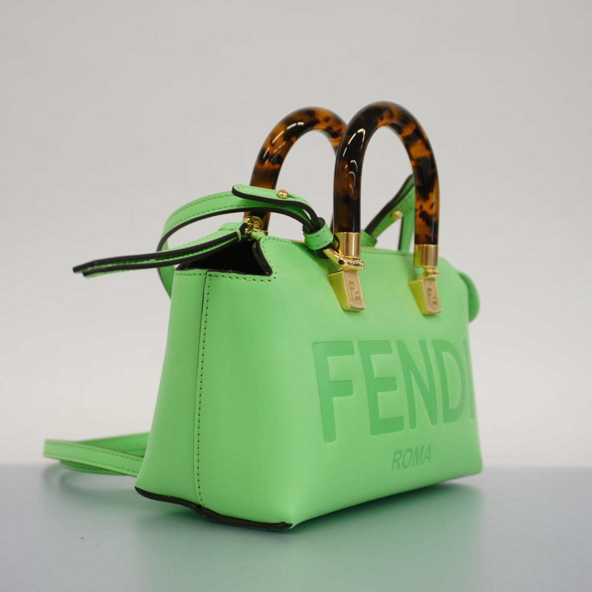 Fendi handbag by the way leather light green ladies
