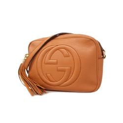 Gucci Shoulder Bag Soho 308364 Leather Brown Champagne Women's