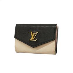 Louis Vuitton Tri-fold Wallet Portefeuille Lock M80984 Black Pink Ivory Women's