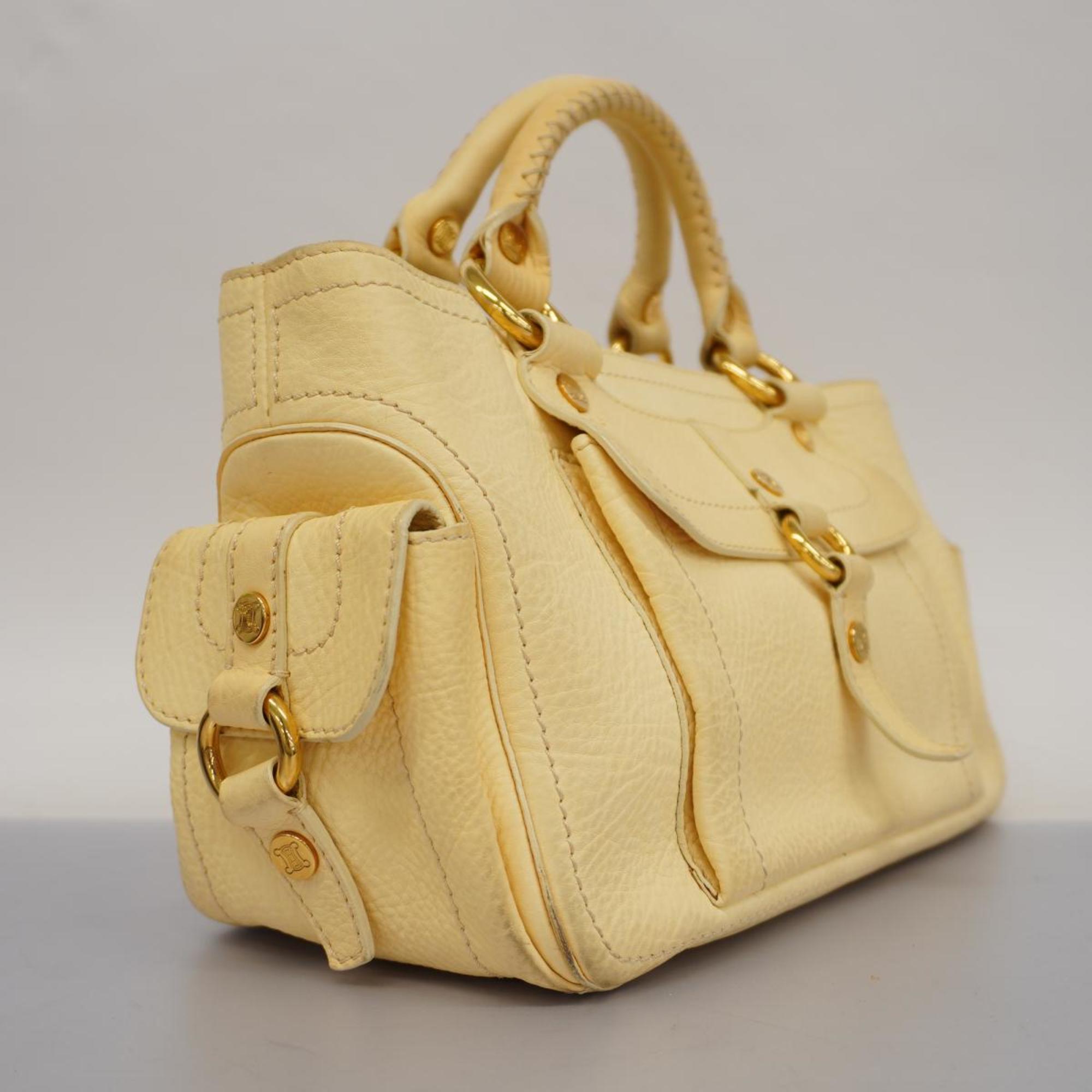 Celine handbag boogie leather cream yellow ladies