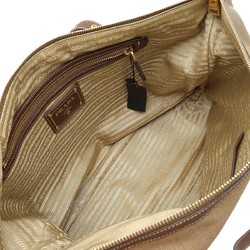PRADA Prada Jacquard Tote Bag Shoulder Canvas Khaki Beige Mocha Brown BR4253