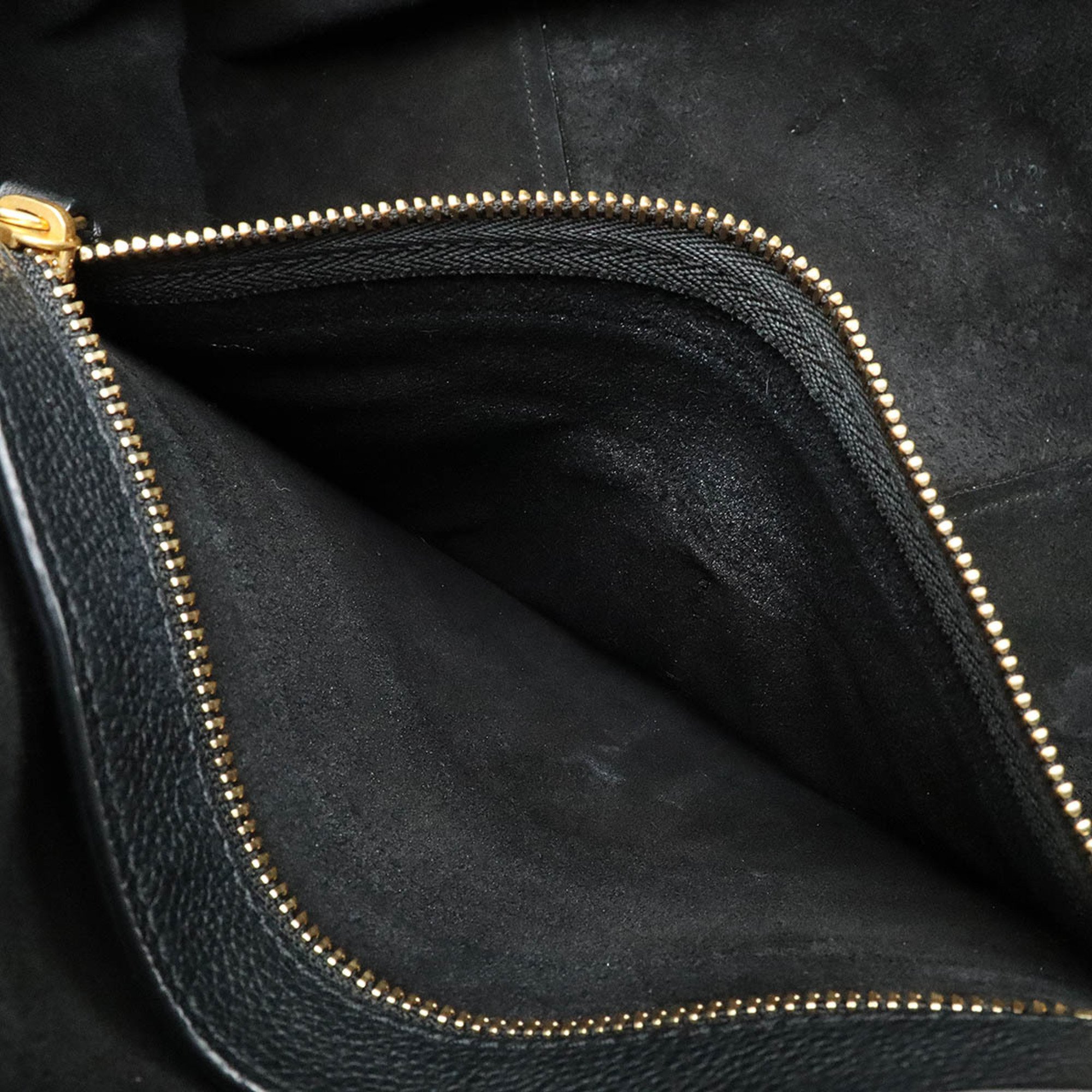 CELINE Cabas Phantom Small Tote Bag Shoulder Leather Black 189023