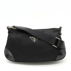 PRADA Prada Shoulder Bag Pochette Nylon Patent Leather NERO Black